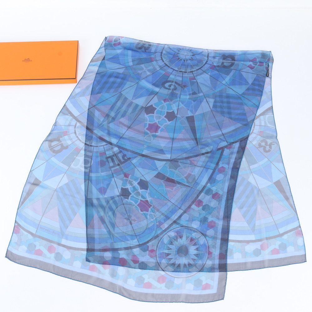 Hermes Silk 100% Scarf Chiffon Shawl