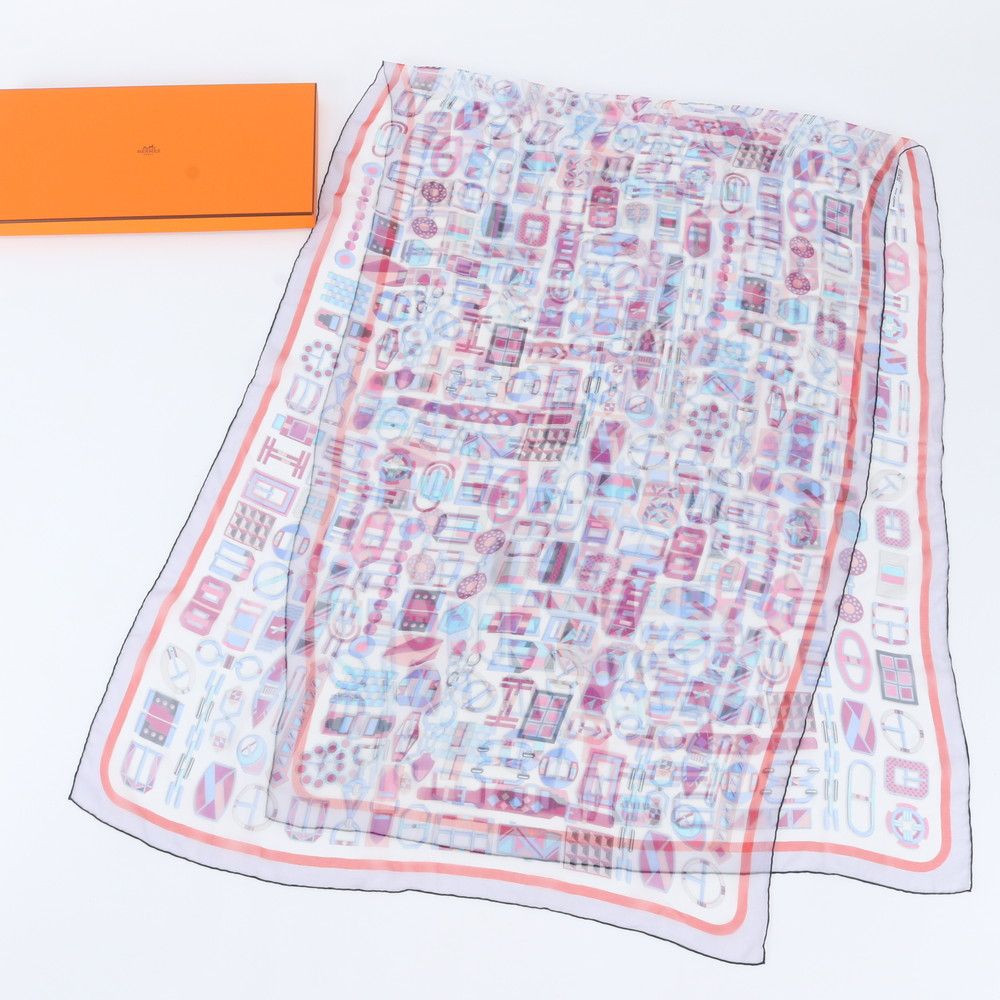 Hermes Muslin Silk 100% Scarf Chiffon Shawl