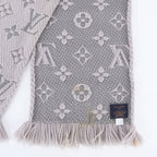 Louis Vuitton Tag Monogram Logomania Scarf Silk Gray — view 6