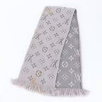 Louis Vuitton Tag Monogram Logomania Scarf Silk Gray — view 2