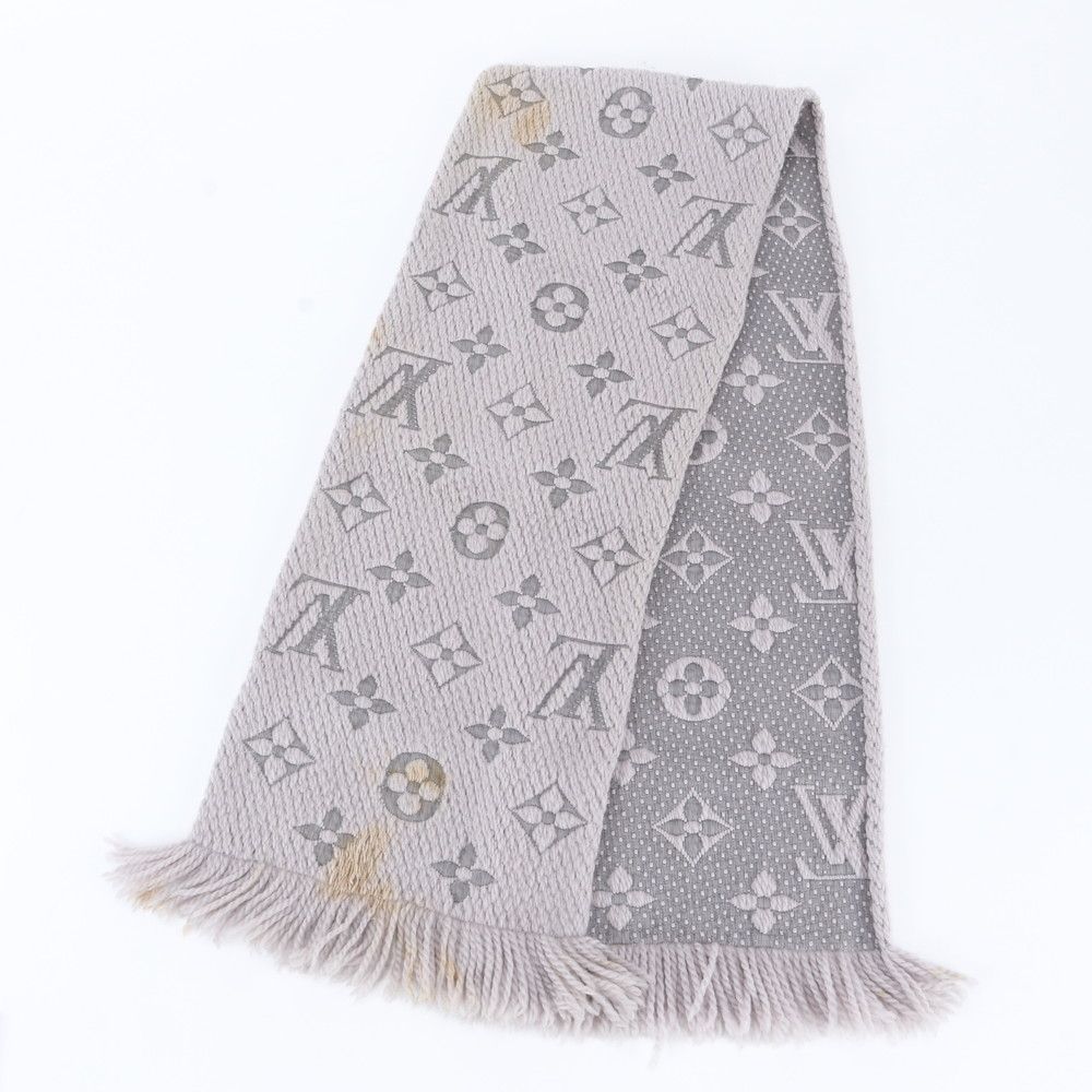 Louis Vuitton Tag Monogram Logomania Scarf Silk Gray — view 2