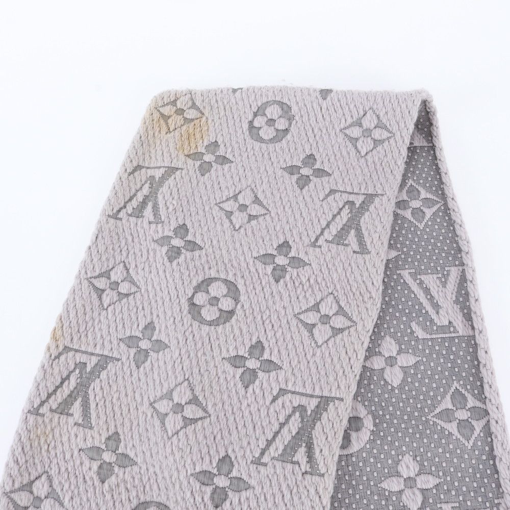 Louis Vuitton Tag Monogram Logomania Scarf Silk Gray — view 3