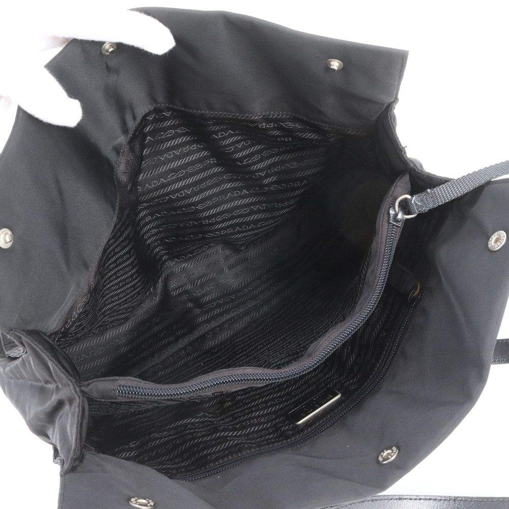 Prada Tessuto Nylon Leather Tote Bag — view 7