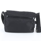 Prada Tessuto Nylon Triangle Logo Leather Shoulder Bag Crossbody Messenger Black — view 3