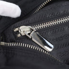 Prada Tessuto Nylon Triangle Logo Leather Shoulder Bag Crossbody Messenger Black — view 8