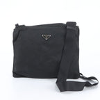 Prada Tessuto Nylon Triangle Logo Shoulder Bag Crossbody Messenger Black