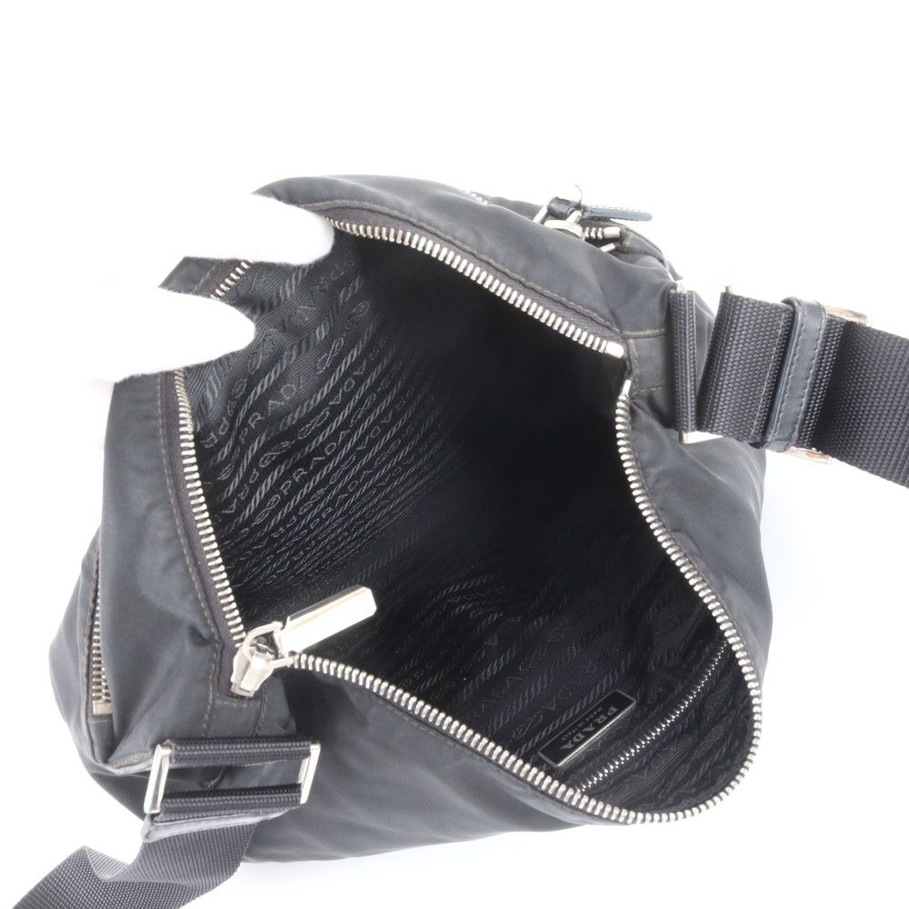 Prada Tessuto Nylon Triangle Logo Shoulder Bag Crossbody Messenger Black — view 7