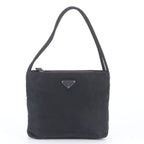 Prada Tessuto Nylon Triangle Logo Tote Bag Shoulder Black