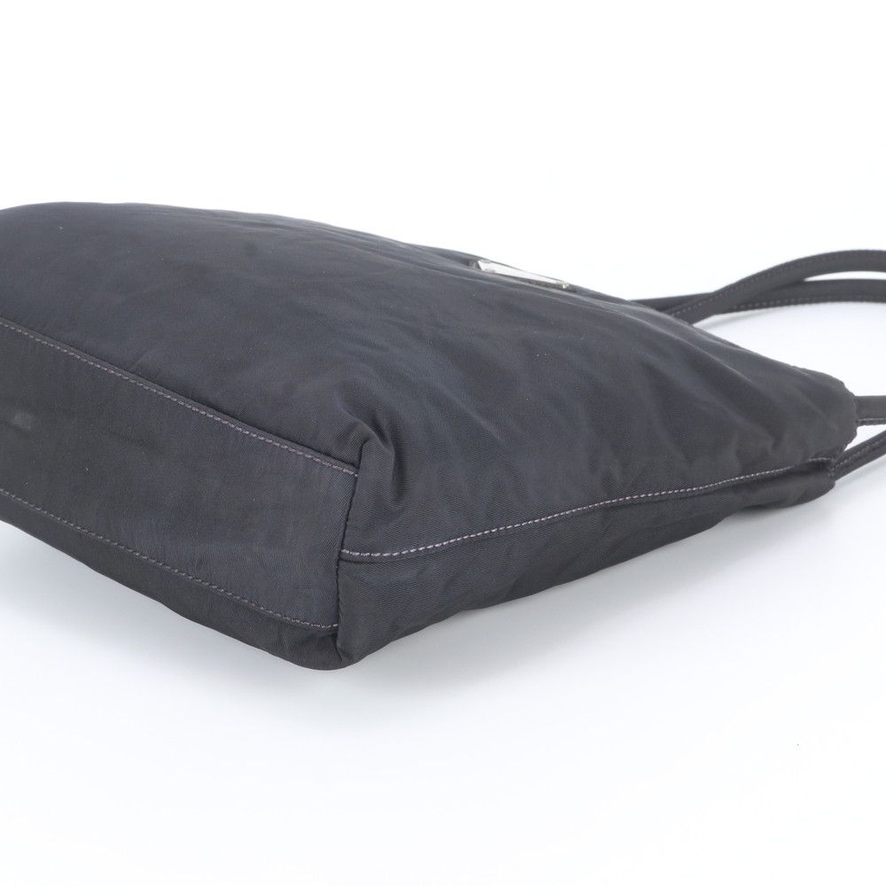 Prada Tessuto Nylon Triangle Logo Tote Bag Shoulder Black — view 4