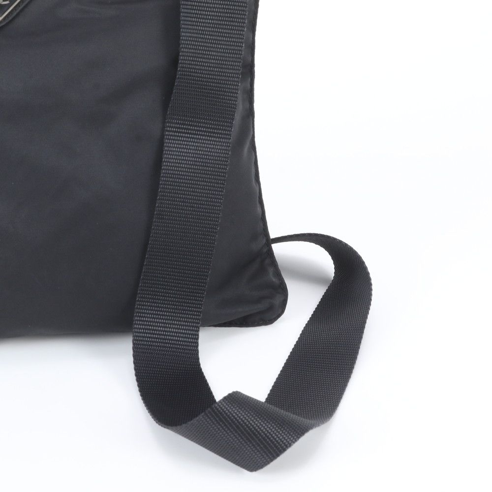 Prada Tessuto Nylon Triangle Logo Shoulder Bag Crossbody Messenger Black — view 2