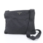Prada Tessuto Nylon Triangle Logo Shoulder Bag Crossbody Messenger Black