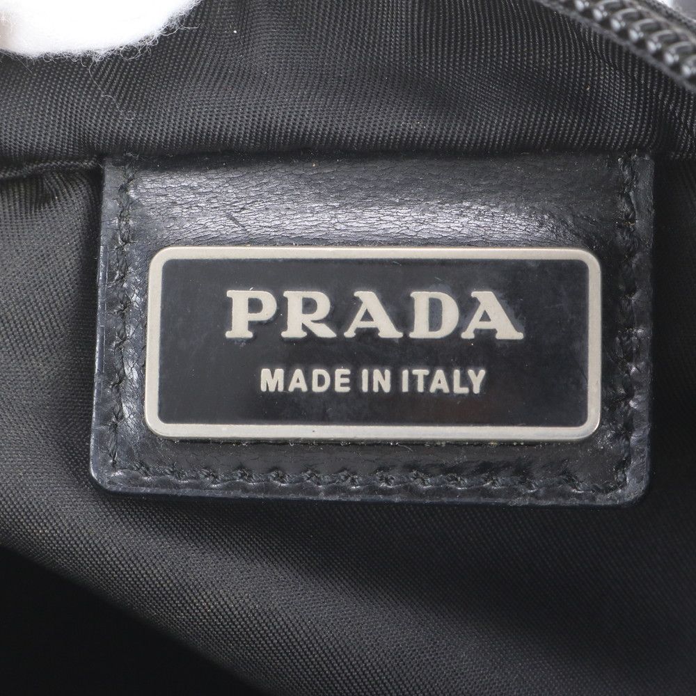 Prada Tessuto Nylon Leather Shoulder Bag Crossbody Black — view 8