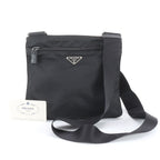Prada Tessuto Nylon Leather Shoulder Bag Crossbody Black