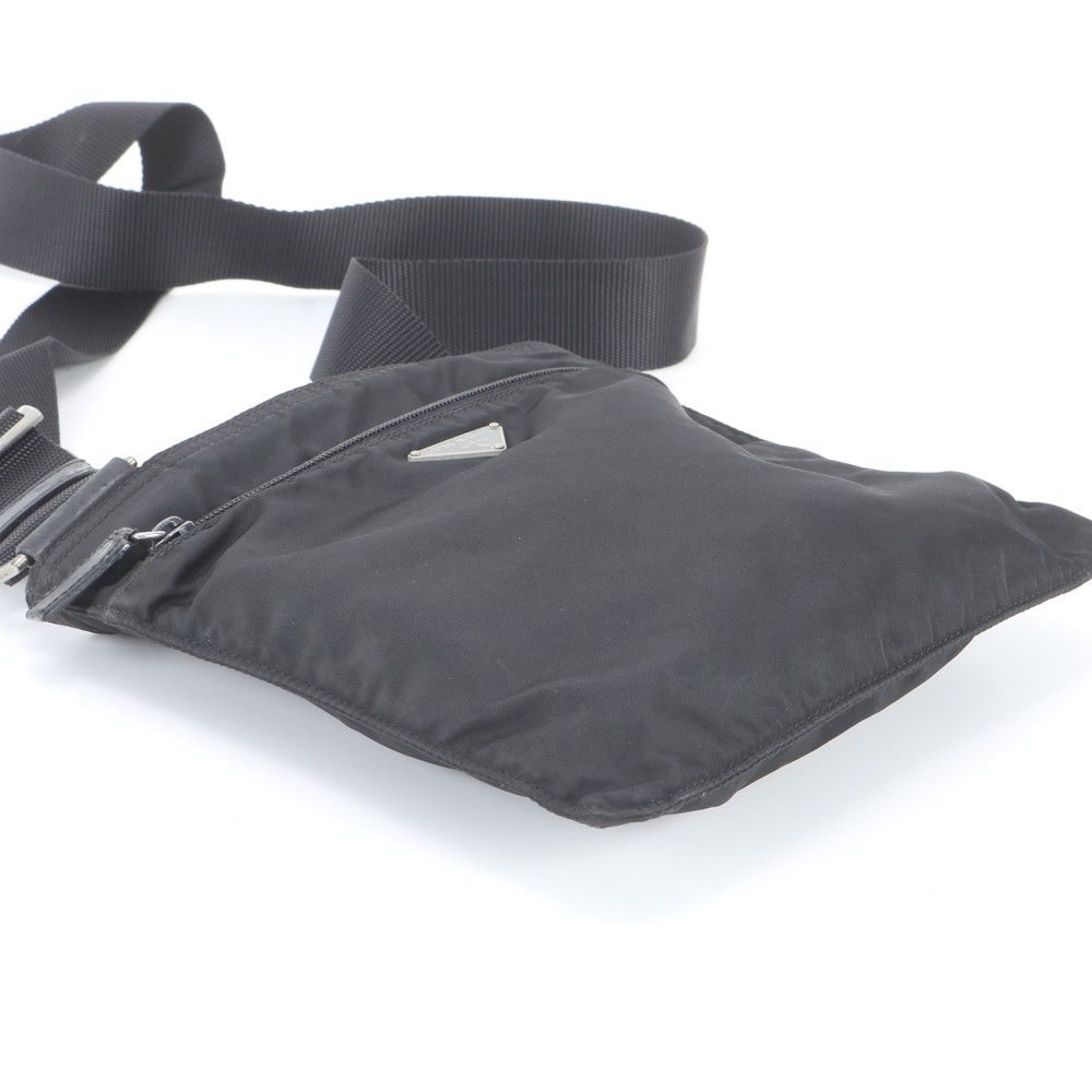 Prada Tessuto Nylon Leather Shoulder Bag Crossbody Black — view 5