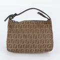 Fendi Zucchino Leather Canvas Handbag