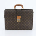 Louis Vuitton Monogram Serviette Fermoir Leather Business Bag Document Bag