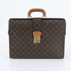Louis Vuitton Monogram Serviette Fermoir Leather Business Bag Document Bag