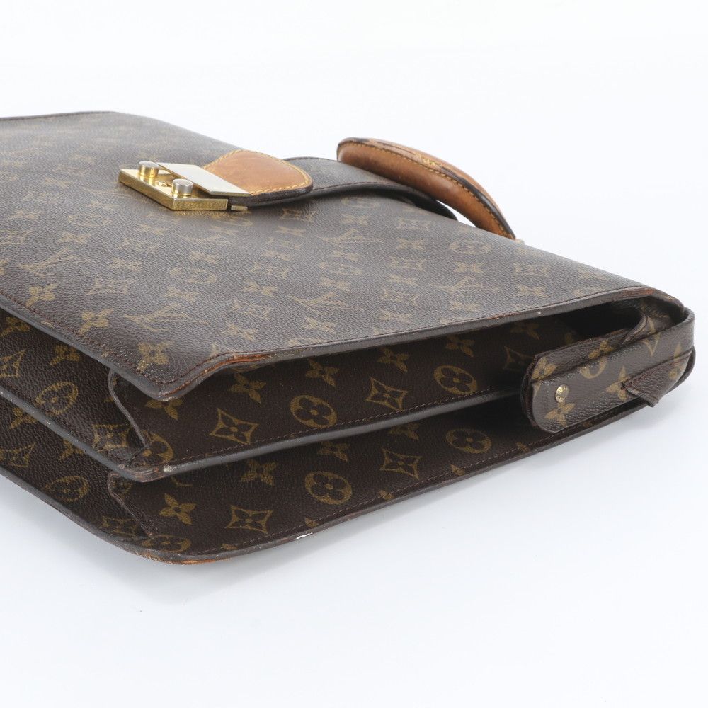 Louis Vuitton Monogram Serviette Fermoir Leather Business Bag Document Bag — view 4