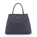 Prada Tessuto Nylon Triangle Logo Tote Bag Shoulder Hand Navy