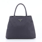 Prada Tessuto Nylon Triangle Logo Tote Bag Shoulder Hand Navy
