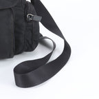Prada Tessuto Nylon Triangle Logo Leather Shoulder Bag Crossbody Messenger Black — view 2