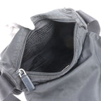 Prada Tessuto Nylon Triangle Logo Leather Shoulder Bag Crossbody Messenger Black — view 7
