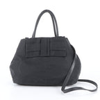 Prada Tessuto Nylon Ribbon Motif 2-Way Tote Bag Crossbody Shoulder Black