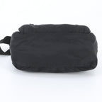 Prada Tessuto Nylon Triangle Logo Leather Shoulder Bag Crossbody Messenger Black — view 6