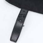 Prada Tessuto Nylon Triangle Logo Leather Shoulder Bag Crossbody Messenger Black — view 8