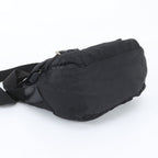 Prada Tessuto Nylon Triangle Logo Leather Shoulder Bag Crossbody Messenger Black — view 5