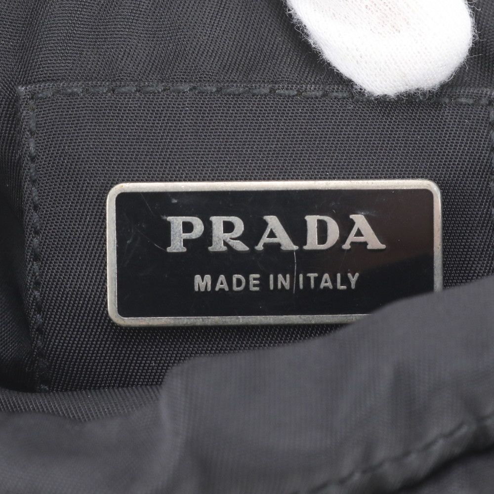 Prada Tessuto Nylon Triangle Logo 2-Way Belt Bag Crossbody Waist Pouch Black — view 8