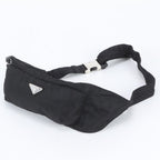Prada Tessuto Nylon Triangle Logo 2-Way Belt Bag Crossbody Waist Pouch Black
