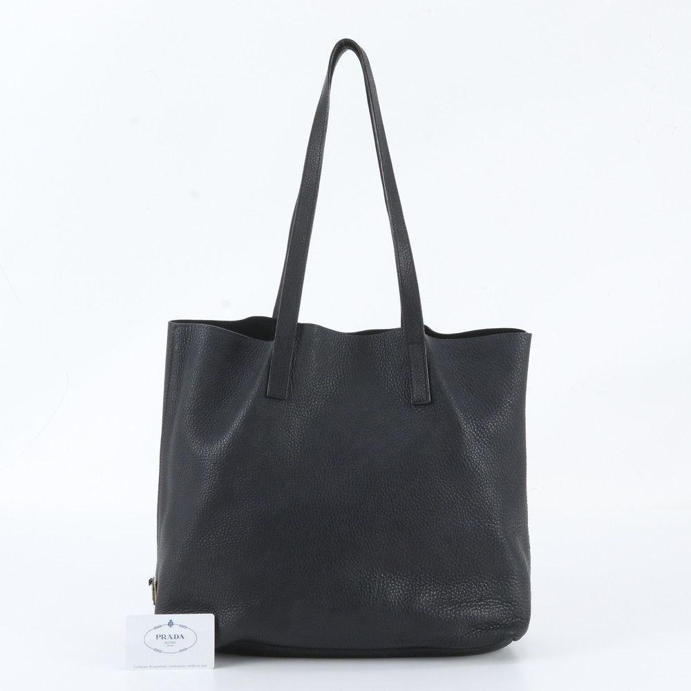 Prada Leather Tote Bag Shoulder Black