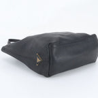 Prada Leather Tote Bag Shoulder Black — view 5