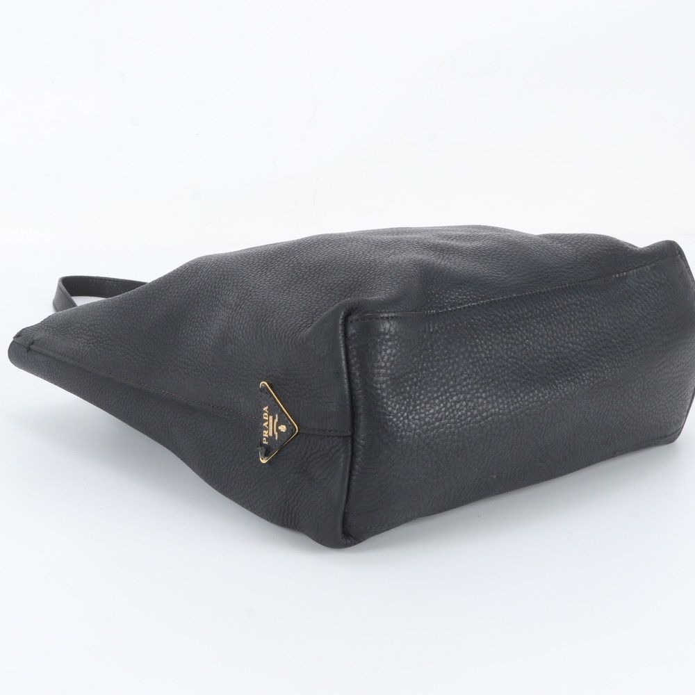 Prada Leather Tote Bag Shoulder Black — view 5