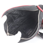 Prada Tessuto Nylon Triangle Logo Leather Shoulder Bag Crossbody Messenger Black — view 7