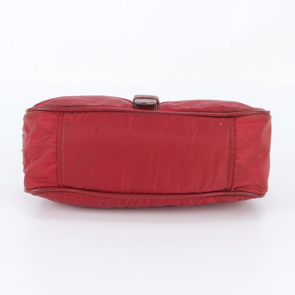 Prada Tessuto Nylon Triangle Logo Leather Shoulder Bag — view 6