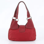 Prada Tessuto Nylon Triangle Logo Leather Shoulder Bag — view 3