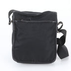 Prada Tessuto Nylon Triangle Logo Leather Shoulder Bag Crossbody Messenger Black — view 3
