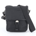Prada Tessuto Nylon Triangle Logo Leather Shoulder Bag Crossbody Messenger Black