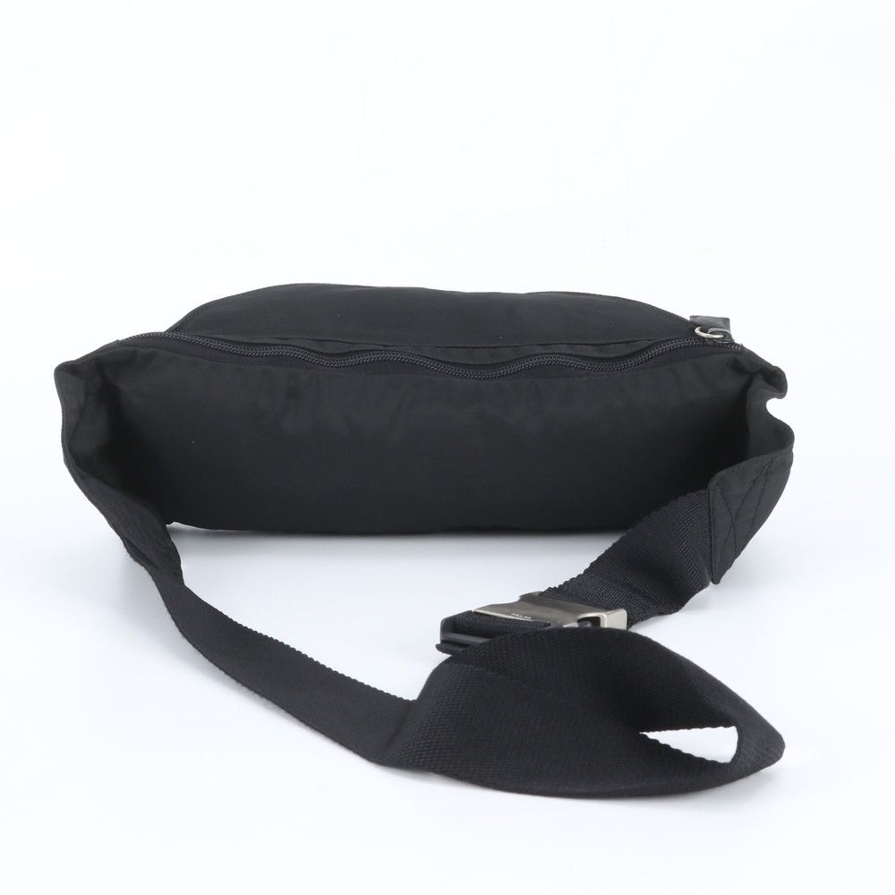 Prada Tessuto Nylon Triangle Logo Belt Bag Waist Pouch Shoulder Black — view 3