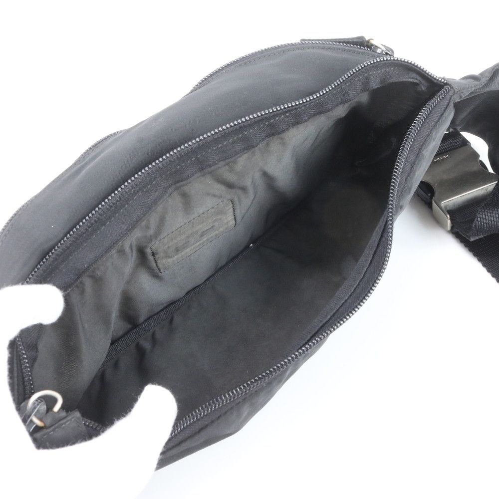 Prada Tessuto Nylon Triangle Logo Belt Bag Waist Pouch Shoulder Black — view 7