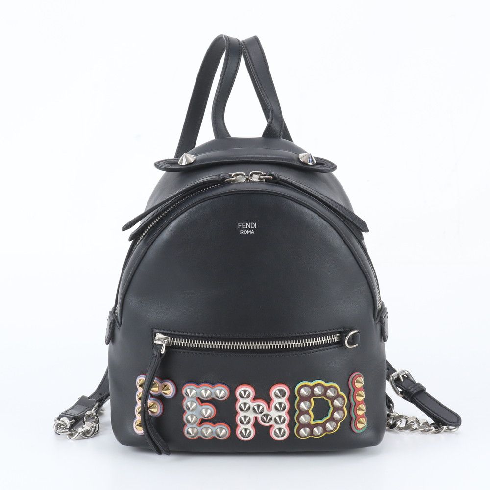 Fendi by the Way Studded Mini Backpack Leather Black