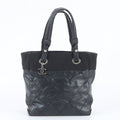 Chanel Paris Biarritz Leather Tote Bag Shoulder Black