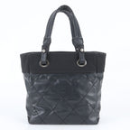 Chanel Paris Biarritz Leather Tote Bag Shoulder Black — view 3