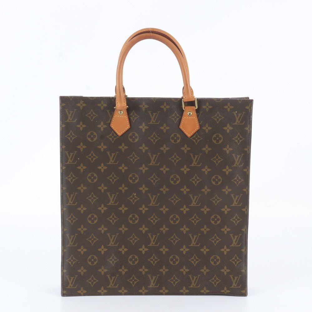 Louis Vuitton Monogram Sac Plat Leather Tote Bag Shoulder Business — view 3