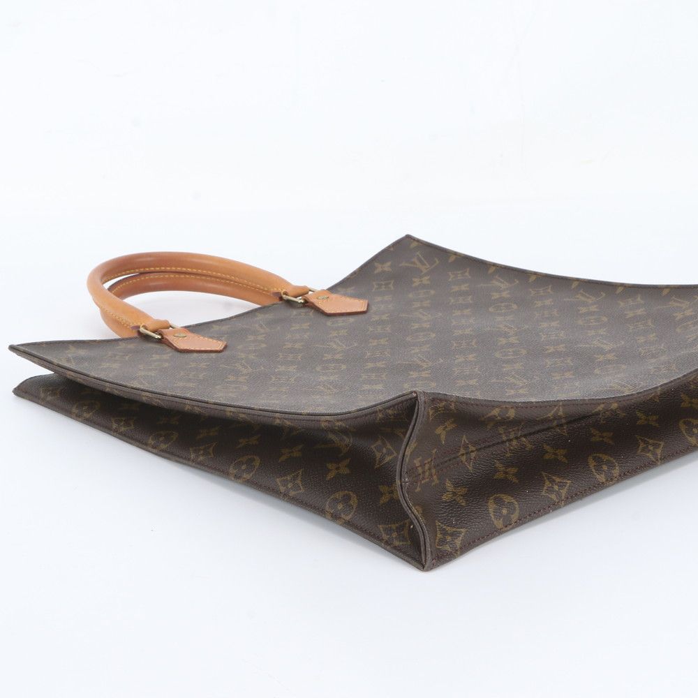 Louis Vuitton Monogram Sac Plat Leather Tote Bag Shoulder Business — view 5