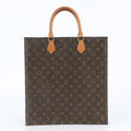 Louis Vuitton Monogram Sac Plat Leather Tote Bag Shoulder Business