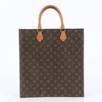 Louis Vuitton Monogram Sac Plat Leather Tote Bag Shoulder Business