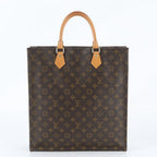 Louis Vuitton Monogram Sac Plat Leather Tote Bag Shoulder Business — view 3